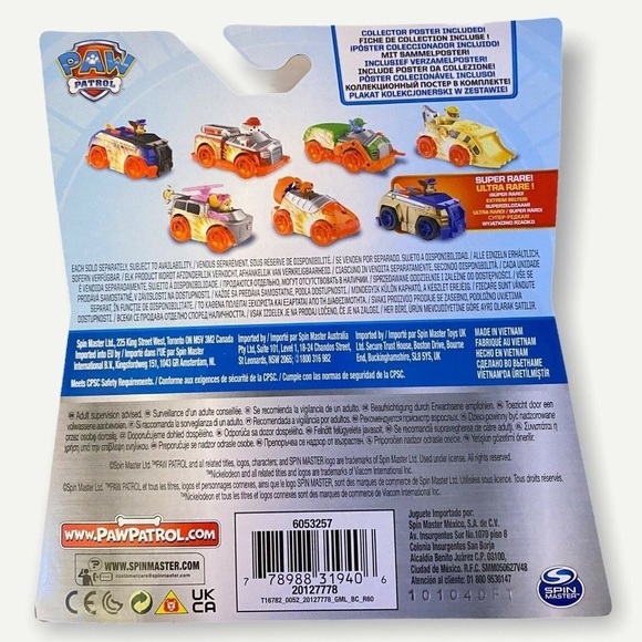 PAW PATROL Spark Series CHASE True Metal Car Toy NEW - Picture 2 of 3